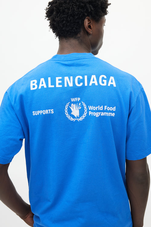 Balenciaga Blue & White World Food Programme T-Shirt