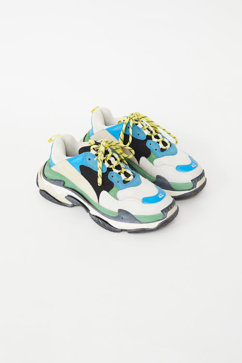 Balenciaga Blue & Multi Triple S Chunky Sneaker