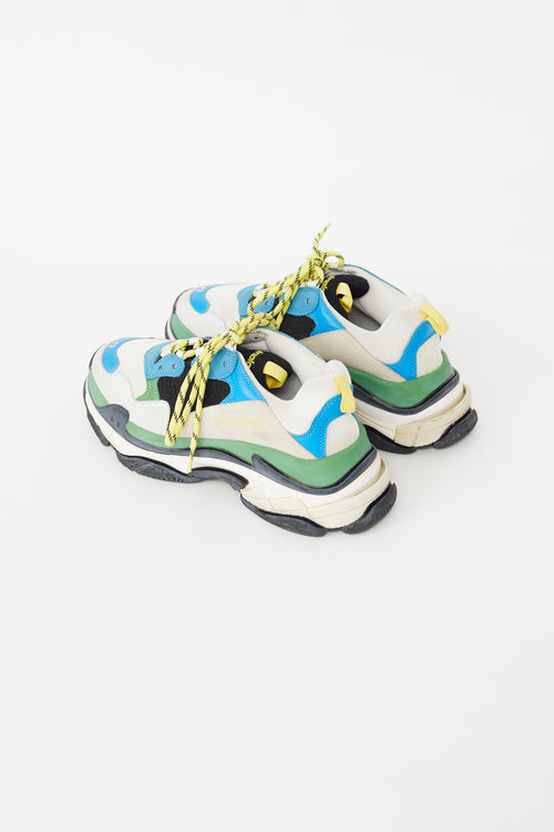 Balenciaga Blue & Multi Triple S Chunky Sneaker