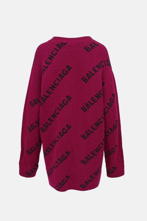Balenciaga 2021 Knit Logo Cardigan