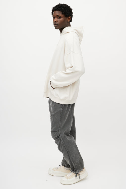 Balenciaga Cream & Black Couture Address Oversized Hoodie