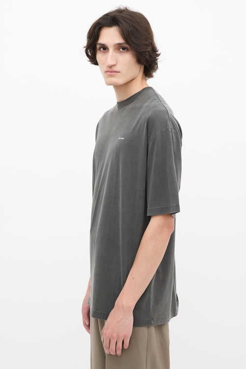 Balenciaga Dark Grey Archetype Logo Oversized T-Shirt