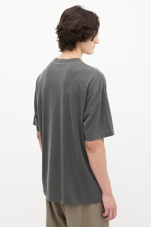 Balenciaga Dark Grey Archetype Logo Oversized T-Shirt