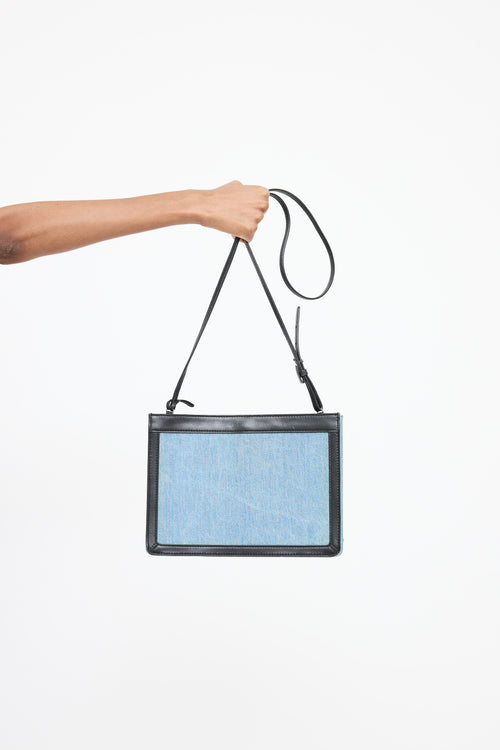 Balenciaga Denim Logo Pochette Bag