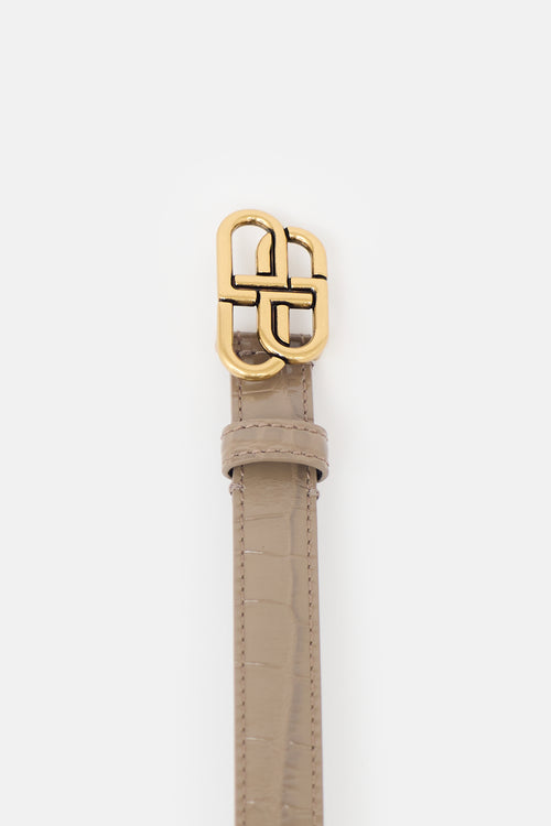 Balenciaga Embossed Leather BB Belt