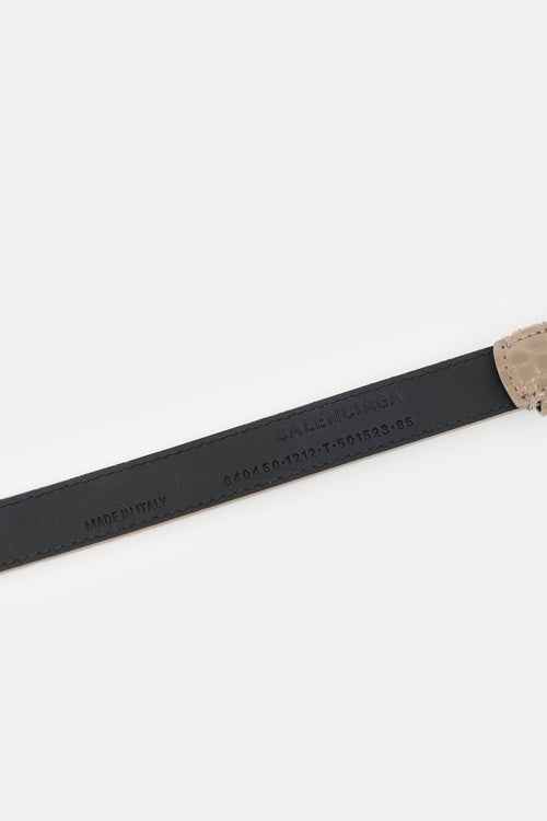 Balenciaga Embossed Leather BB Belt