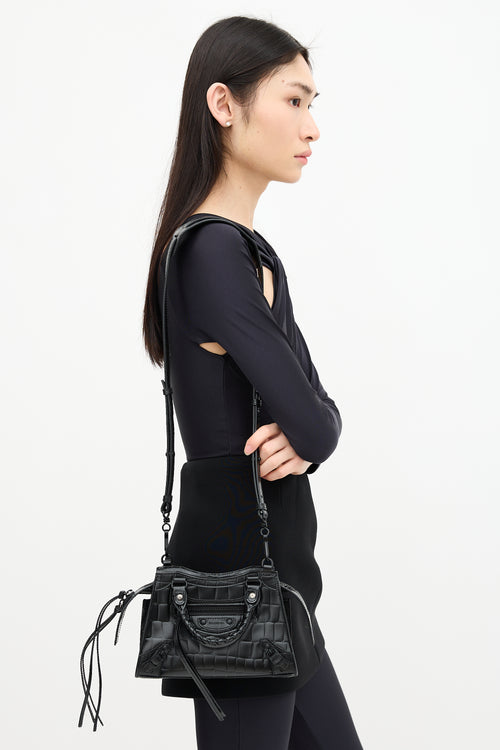 Balenciaga Embossed Leather Neo Classic Mini City Bag