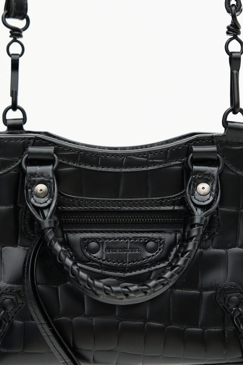 Balenciaga Embossed Leather Neo Classic Mini City Bag