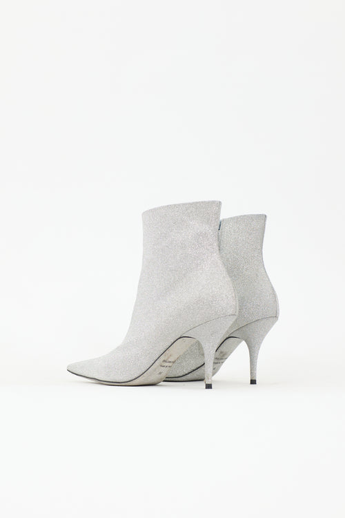 Balenciaga Glitter Knife Ankle Boot