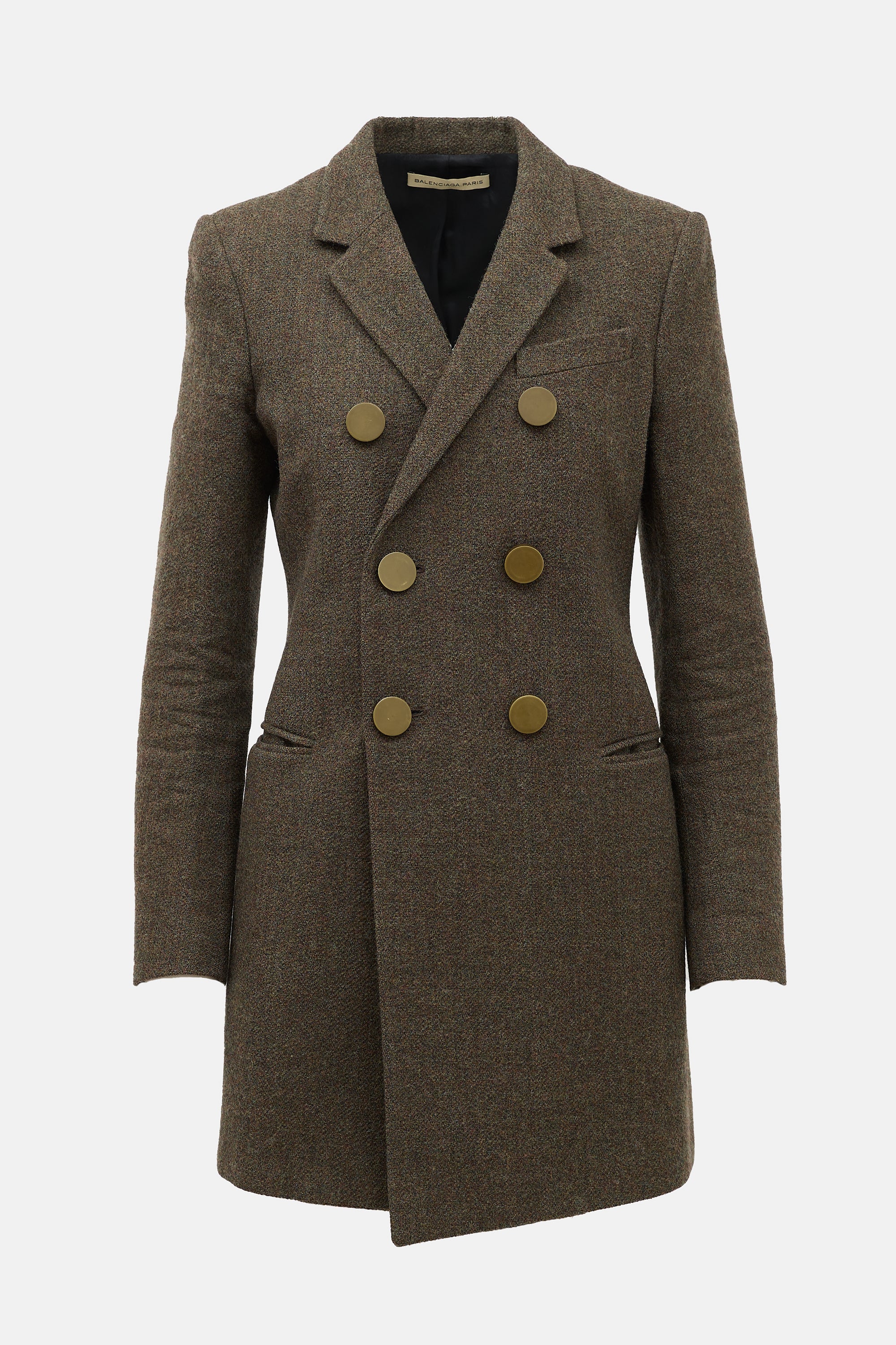 Balenciaga Tweed Double Breasted Coat