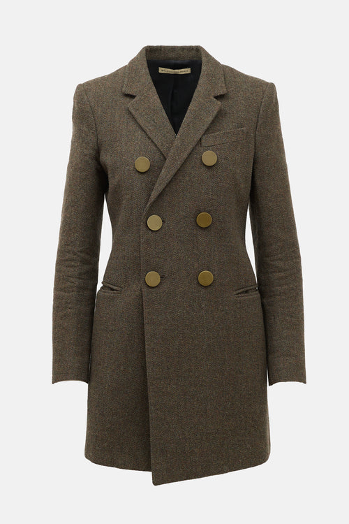 Balenciaga Tweed Double Breasted Coat