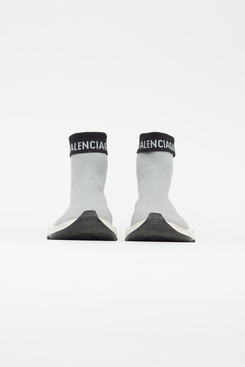 Balenciaga Grey & Black Knit Speed Sneaker