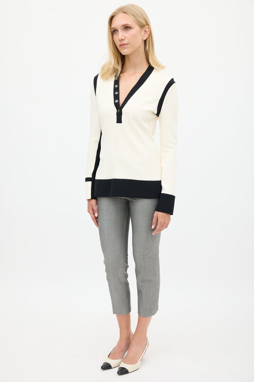 Balenciaga Grey Wool & Mohair Cropped Trouser