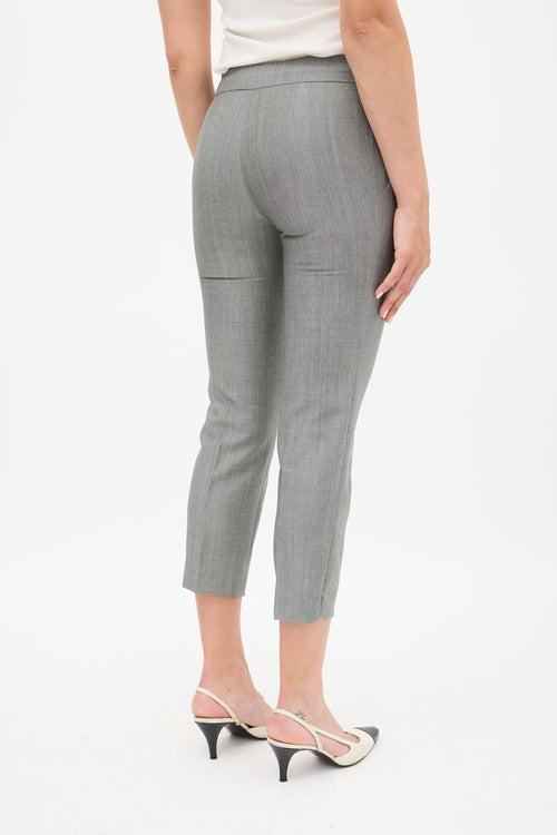 Balenciaga Grey Wool & Mohair Cropped Trouser