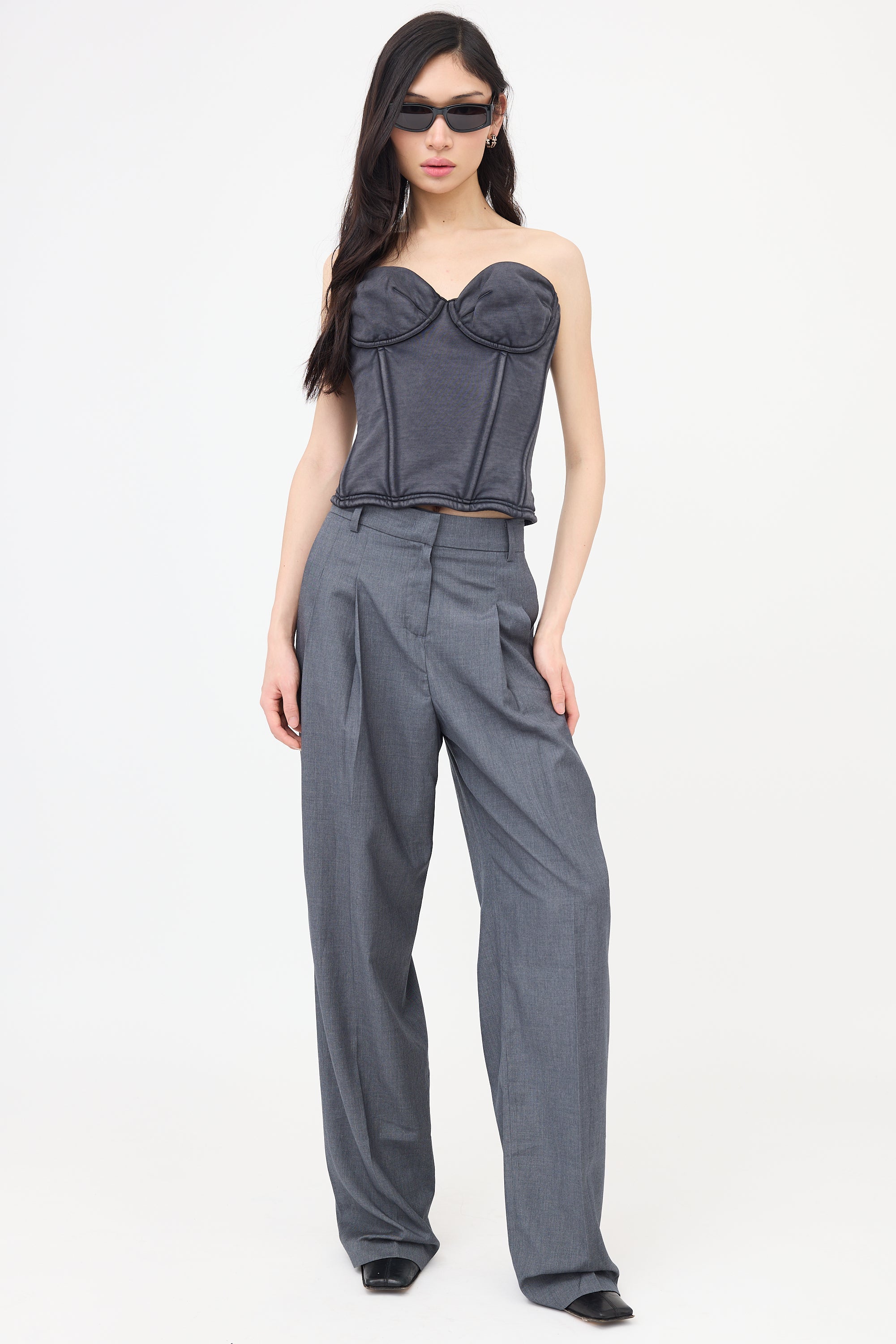 Balenciaga Knit Distressed Bustier Top