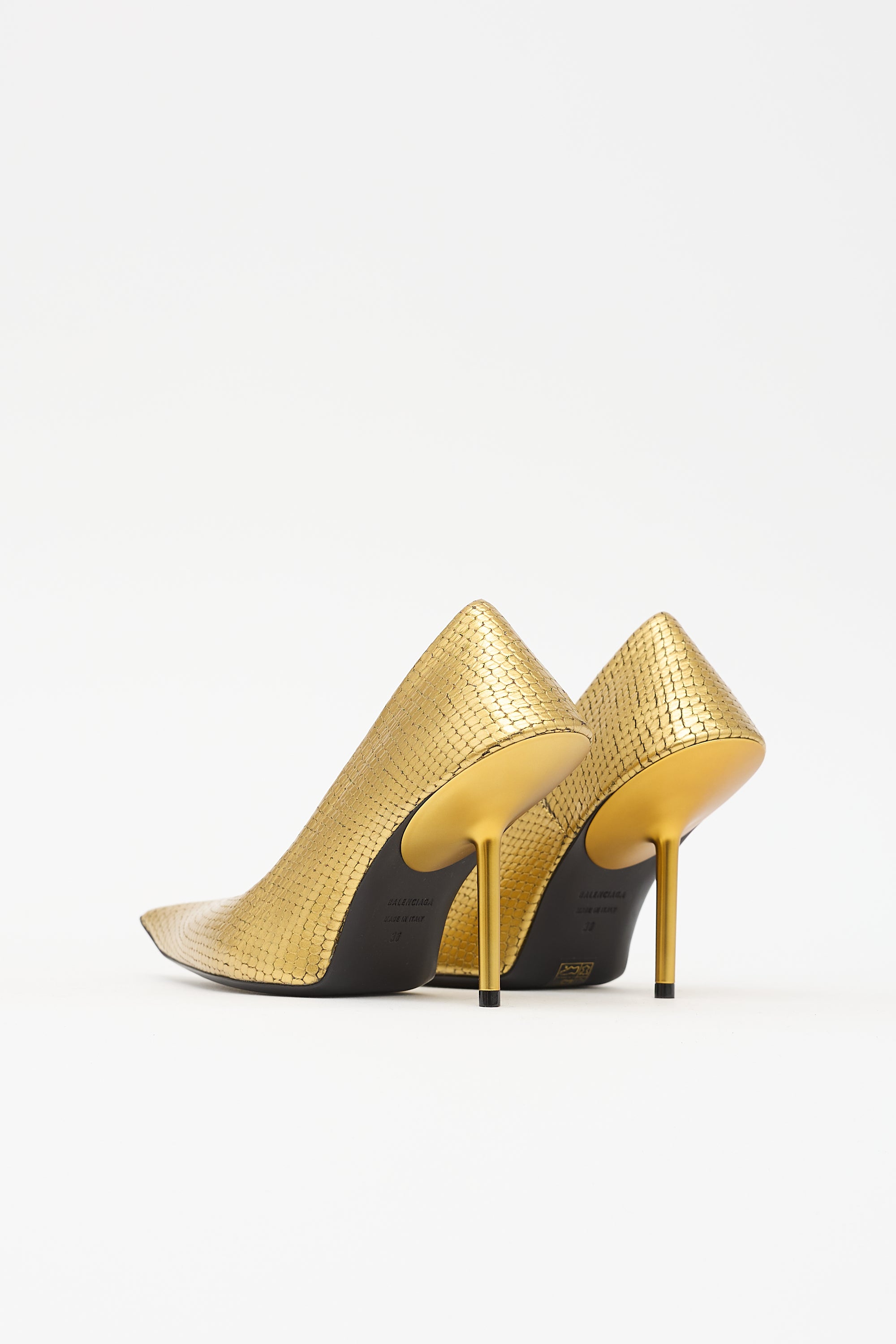 Balenciaga Embossed Leather Essex Pump