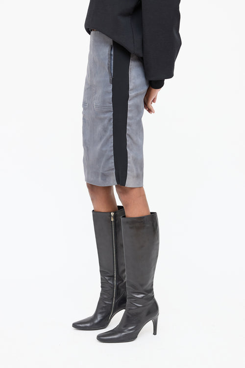 Balenciaga Leather Panelled Midi Skirt