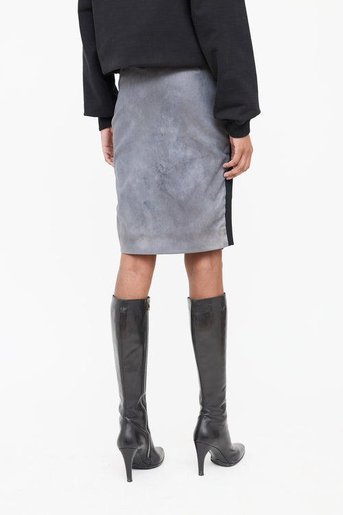 Balenciaga Leather Panelled Midi Skirt