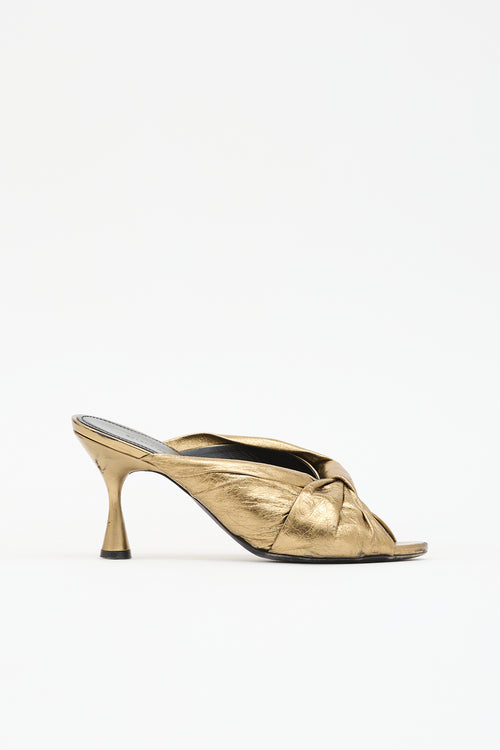 Balenciaga Leather Peep Toe Sandal