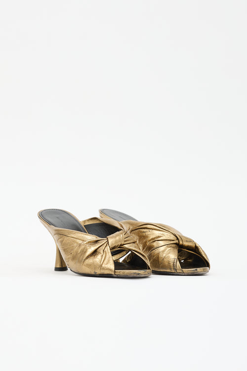 Balenciaga Leather Peep Toe Sandal