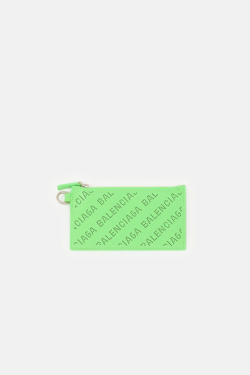 Balenciaga Leather Perforated Card Holder