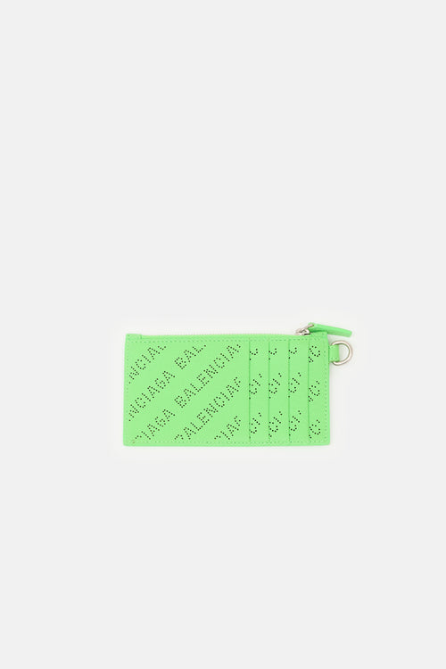 Balenciaga Leather Perforated Card Holder