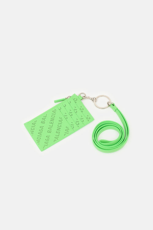 Balenciaga Leather Perforated Card Holder