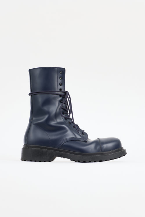 Balenciaga Leather Tall Combat Boot