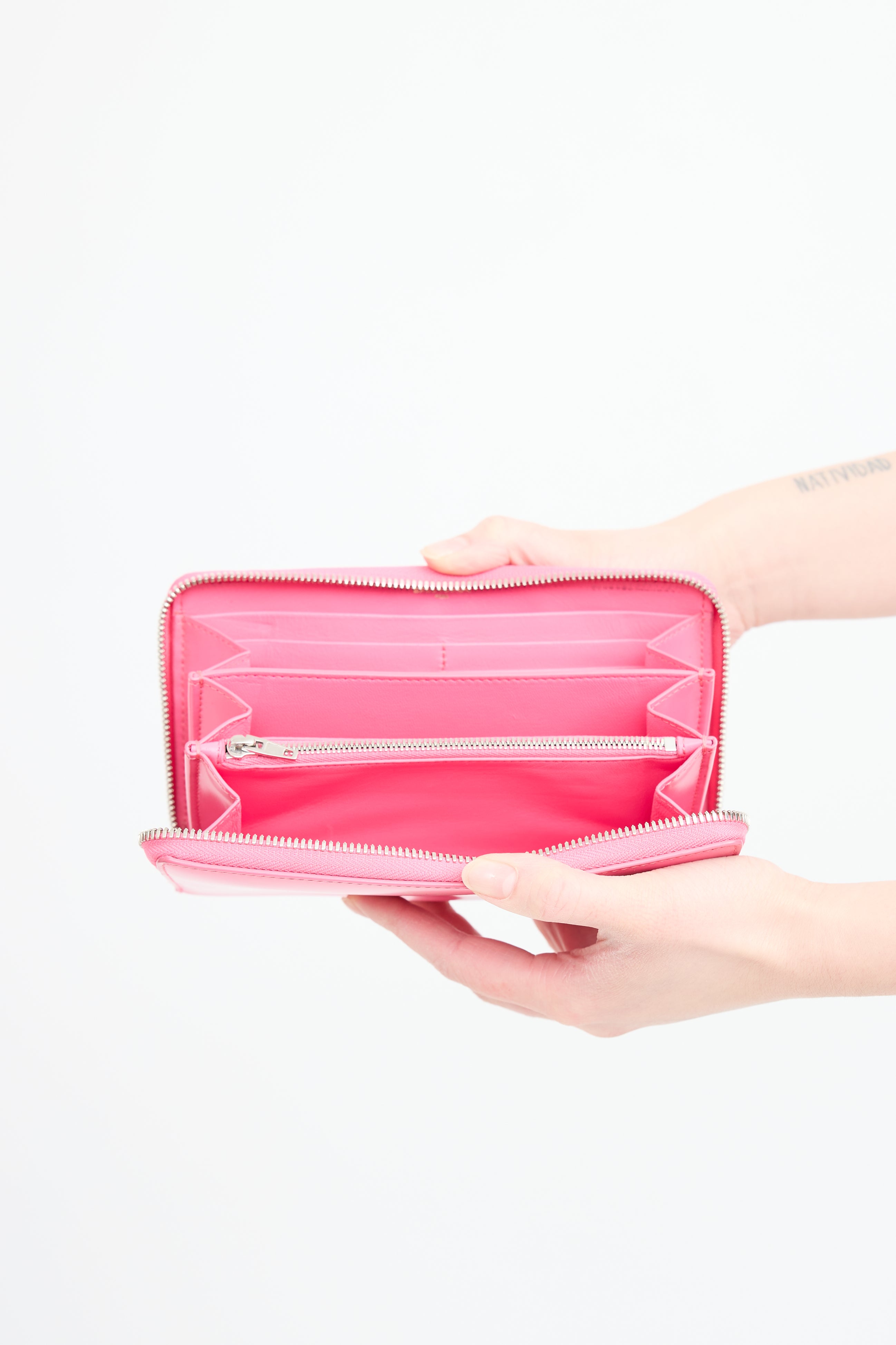 Balenciaga Leather Zip Around Wallet