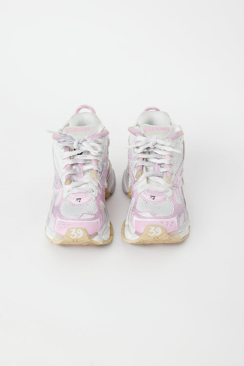 Balenciaga Pink & White Runner Sneaker