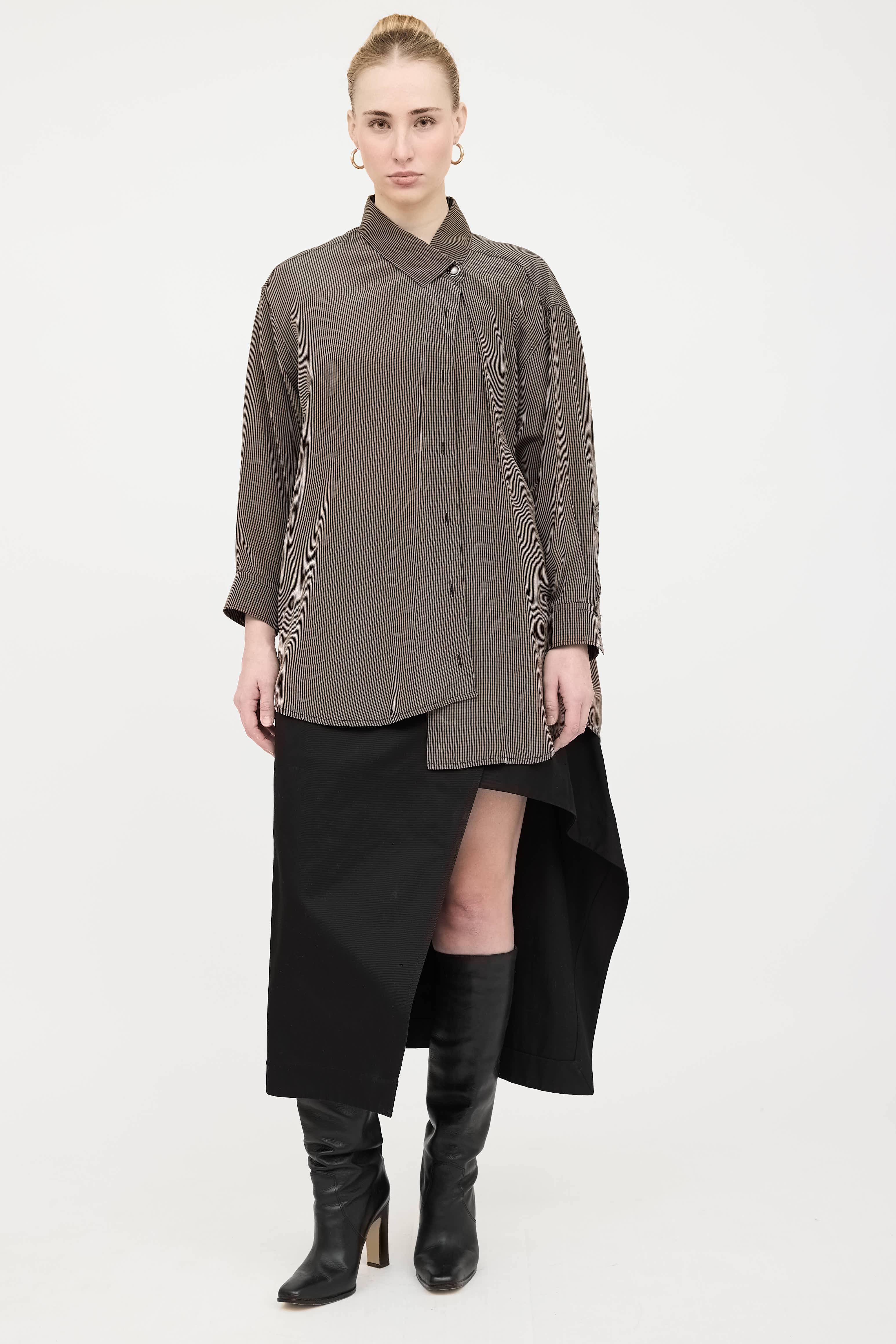 Balenciaga Check Asymmetrical Shirt