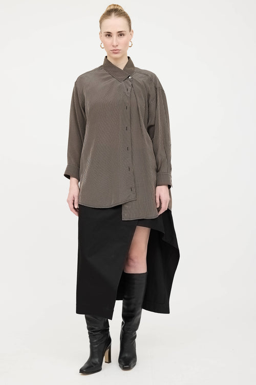 Balenciaga Check Asymmetrical Shirt