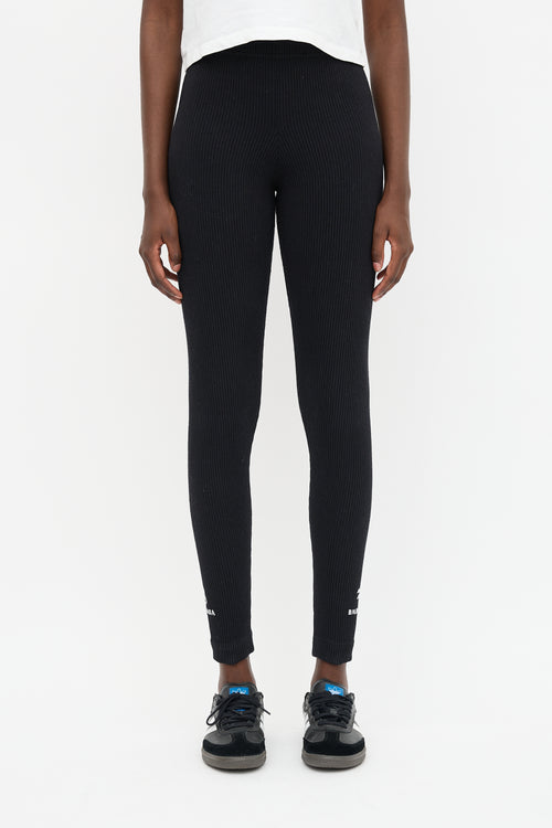 Balenciaga Rib Knit Logo Legging