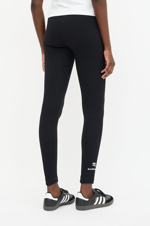 Balenciaga Rib Knit Logo Legging