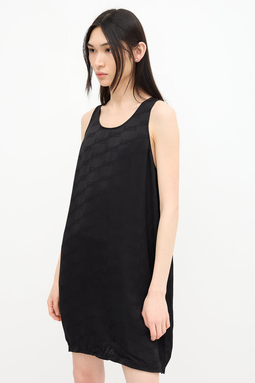 Balenciaga Satin BB Monogram Tank Dress