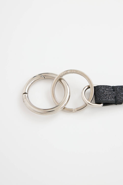 Balenciaga Glitter Logo Keychain
