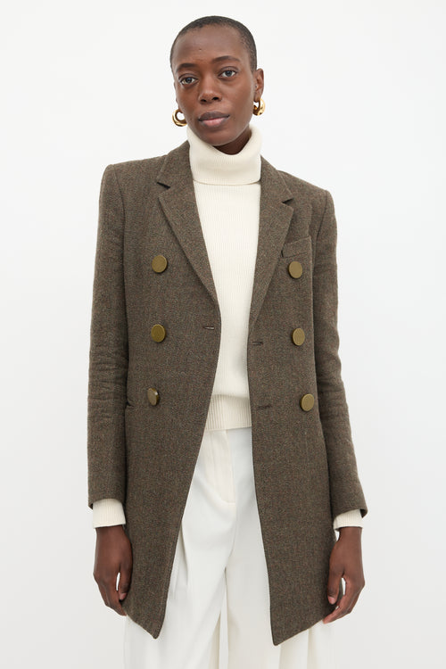 Balenciaga Tweed Double Breasted Coat