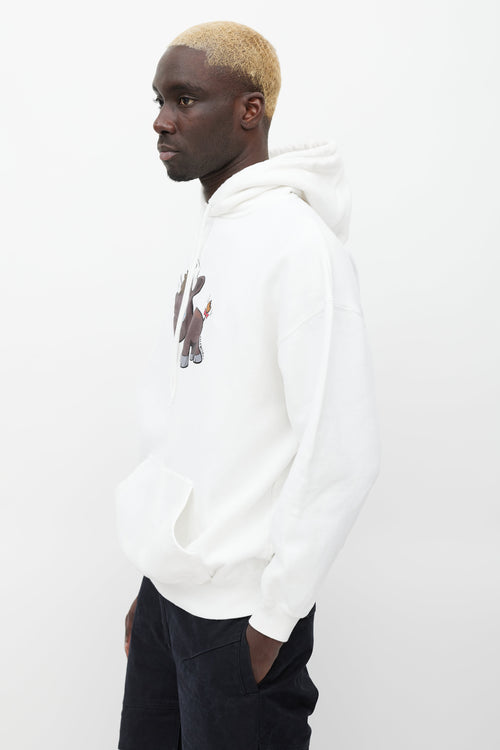 Balenciaga White & Brown Graphic Hoodie