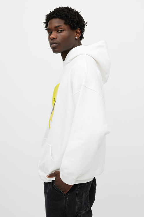 Balenciaga White & Multicolour Melting Smiley Skeleton Oversized Hoodie