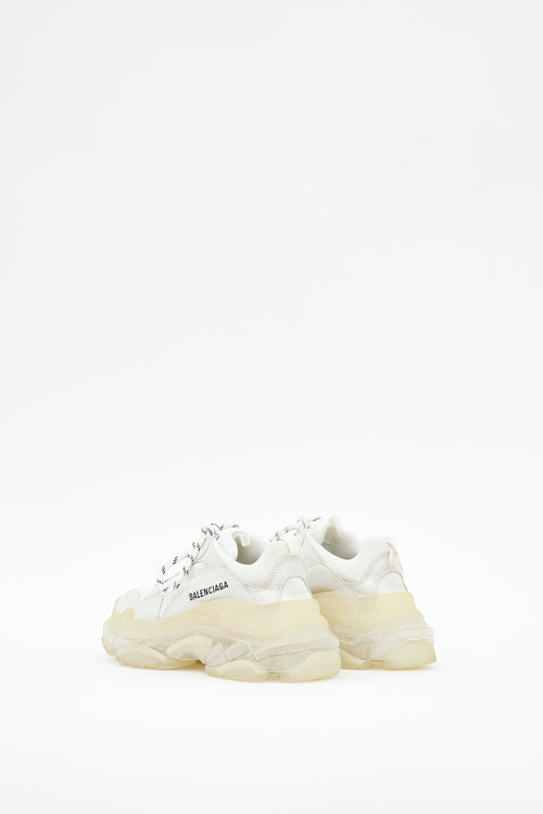 Balenciaga White & Cream Triple S Sneaker