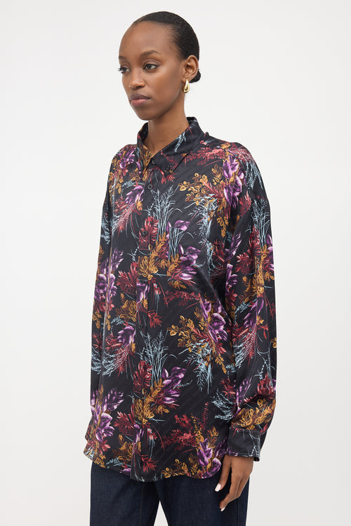 Balenciaga Winter 2018 Silk Floral Shirt