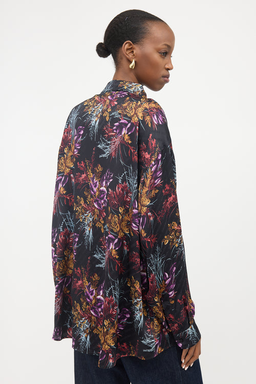 Balenciaga Winter 2018 Silk Floral Shirt