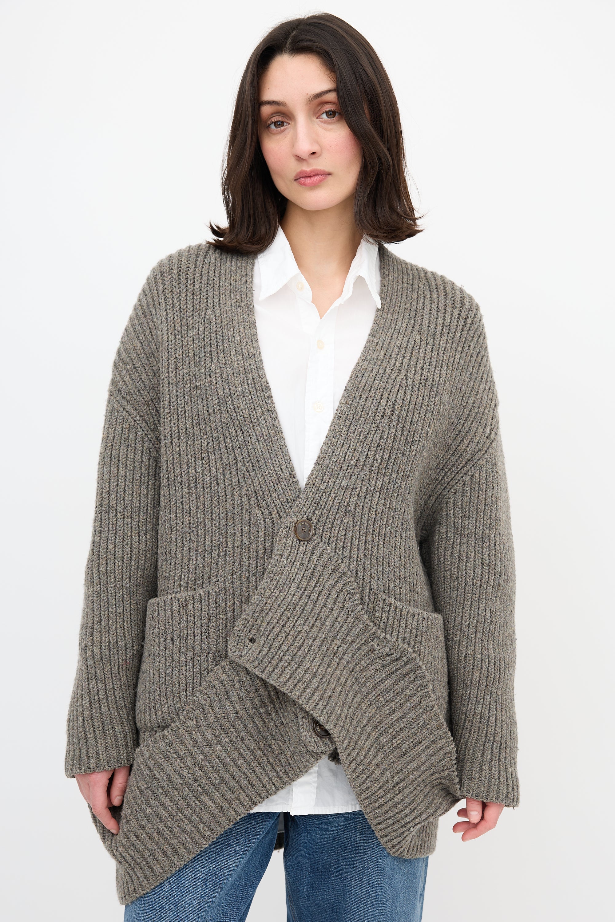 Balenciaga Wool Panel Cardigan