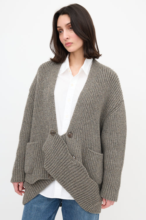 Balenciaga Wool Panel Cardigan