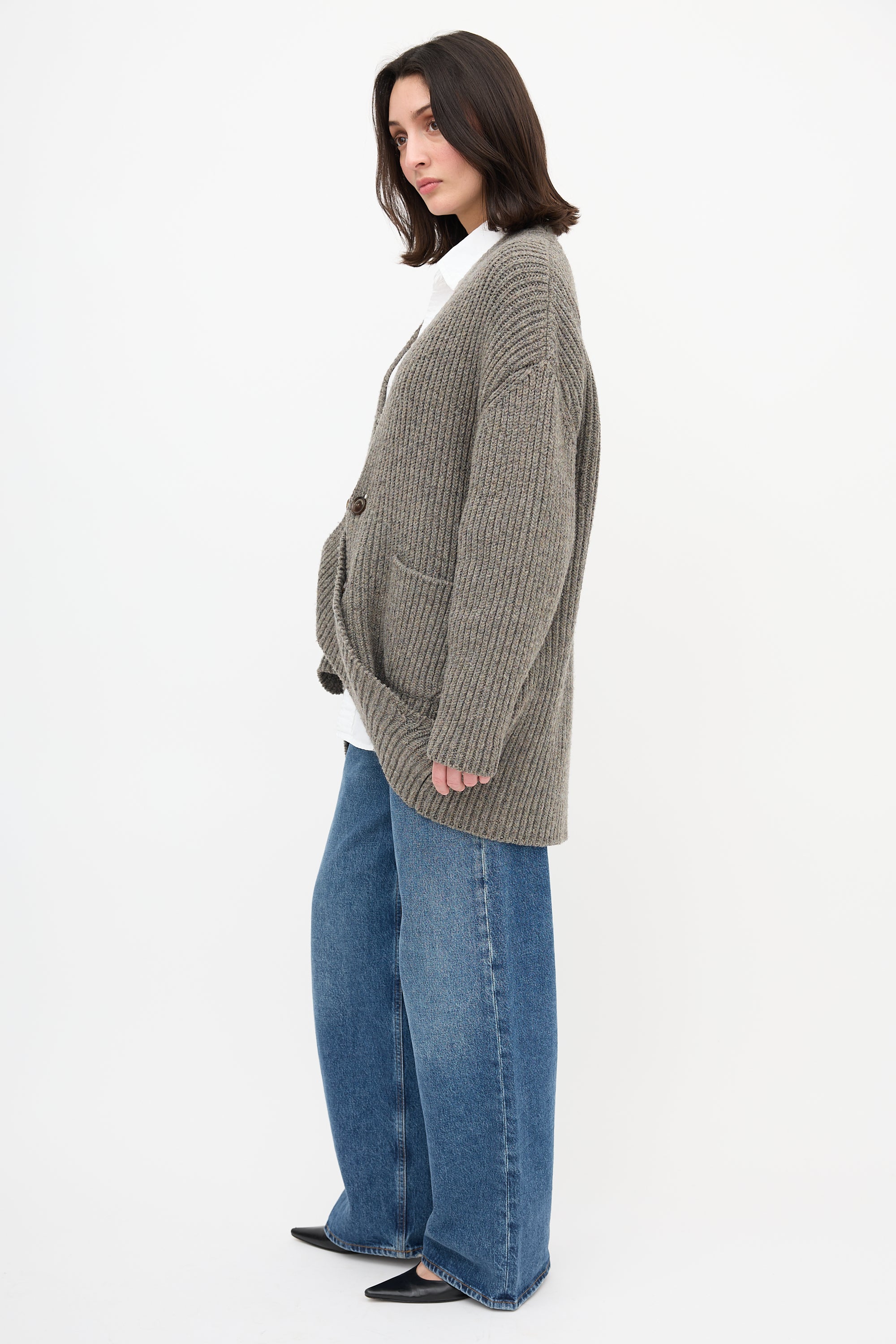 Balenciaga Wool Panel Cardigan