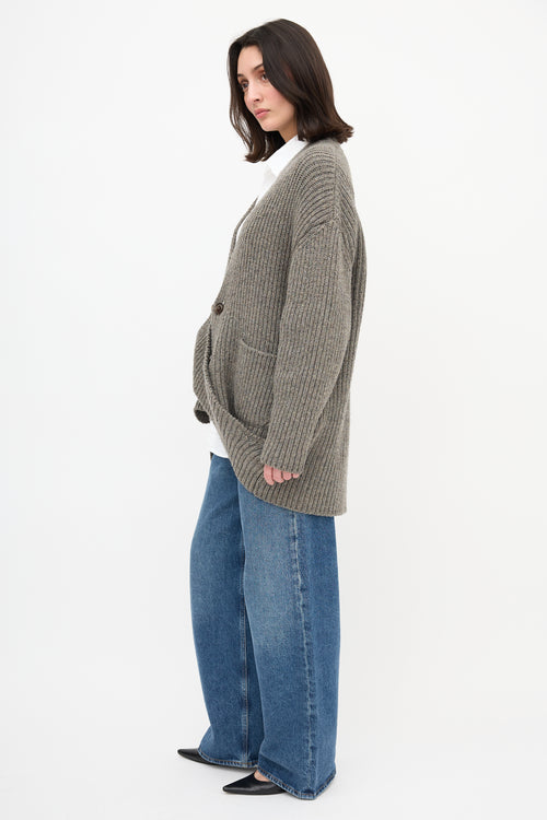 Balenciaga Wool Panel Cardigan