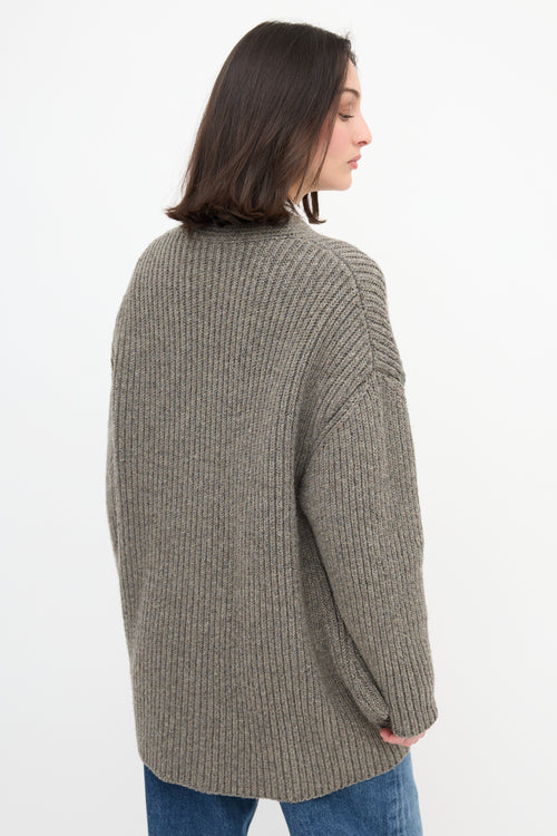 Balenciaga Wool Panel Cardigan