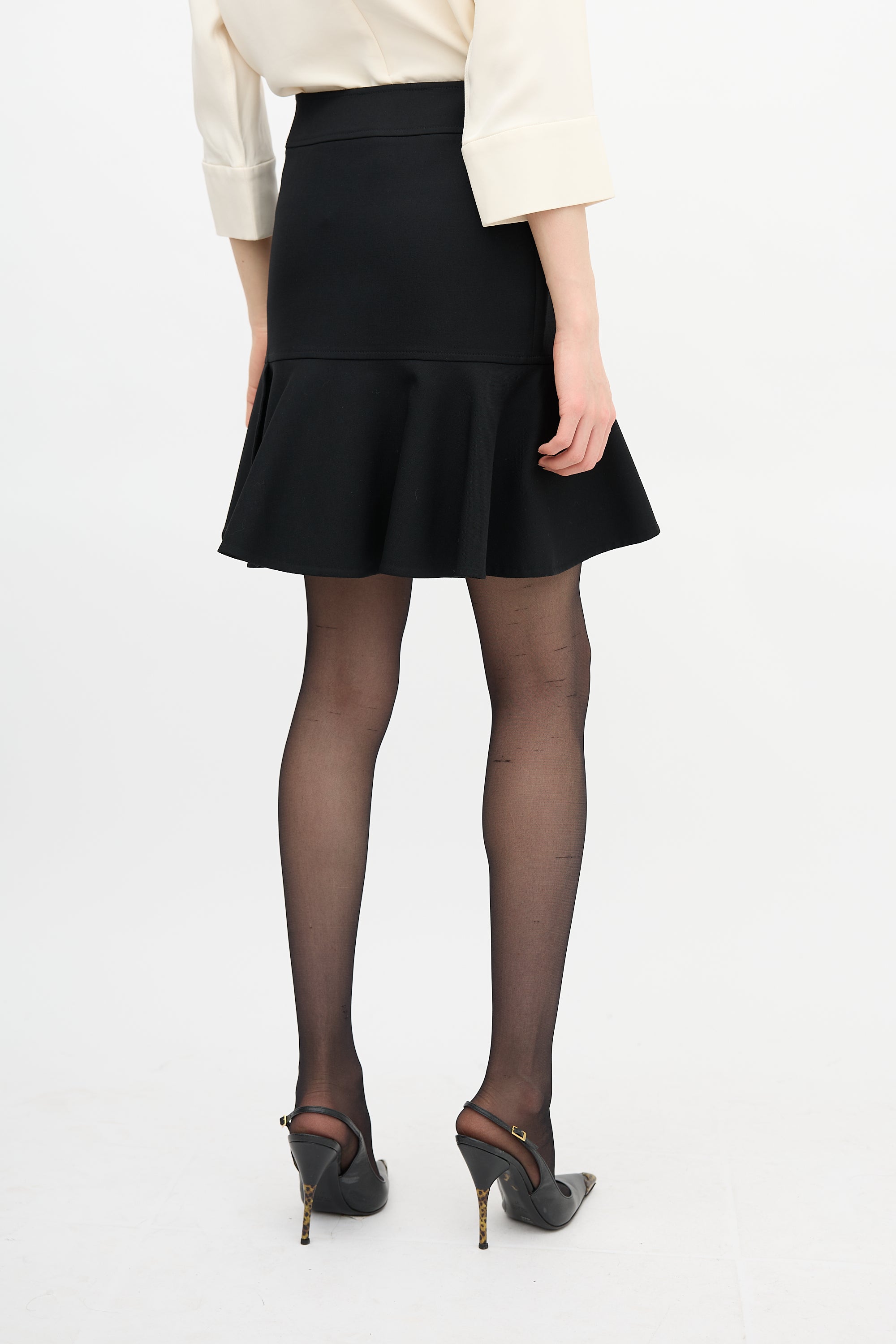 Balenciaga Wool Ruffled Mini Skirt
