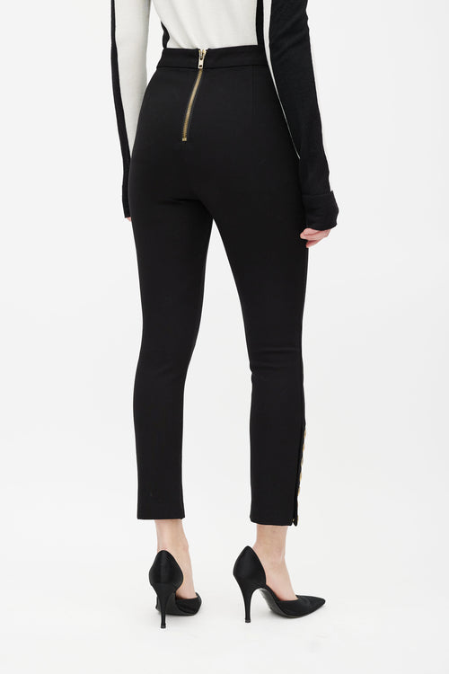 Balmain Black & Gold Button Trouser