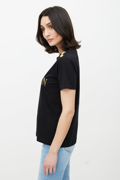 Balmain Black & Gold Logo T-Shirt